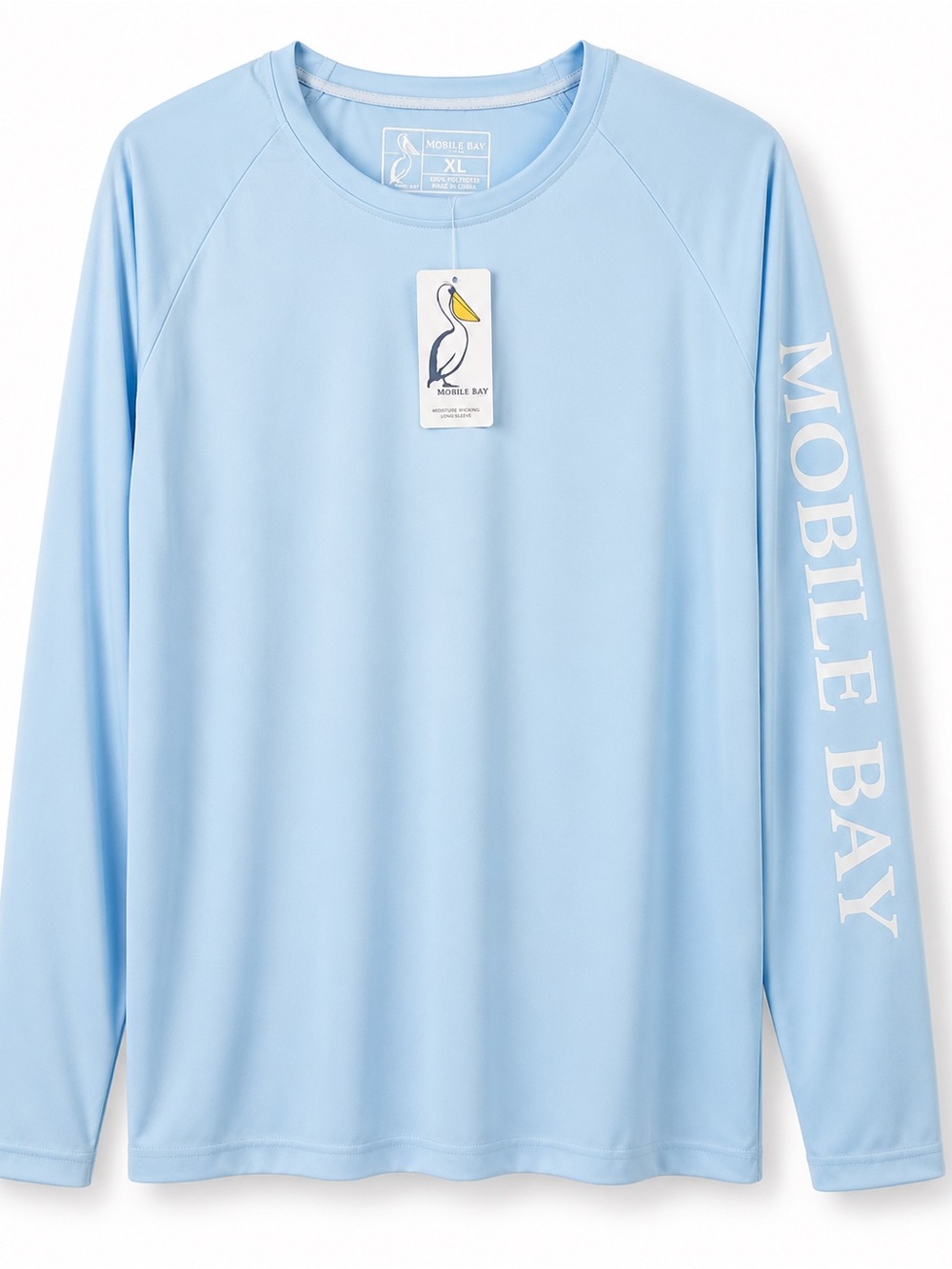 NWT Men’s XL Fishing Performance Long Sleeve Shirt Light Blue Mobile Bay